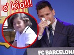 Con trai 3 tuổi của Messi nhoẻn cười trong khi bố đang 'khóc nhè'