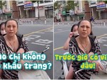 Người phụ nữ không đeo khẩu trang lý sự với cảnh sát giao thông