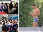 Messi mặc quần đùi đi bơi trong lúc CĐV PSG chờ cả ngày ở sân bay
