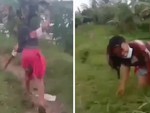 Cô gái ngã cắm đầu xuống rãnh nước vì lộn nhào