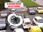 Tài xế loay hoay mãi khi vào chuồng bị xe khác giành mất chỗ