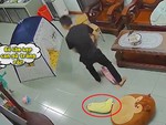 Bố chạy xe scooter ngã làm bẹp 'con gà trống' bị con gái bắt đền