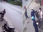 Xe máy 'trốn chủ' chạy thoát thân sau va chạm