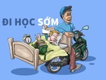 Học sinh đi học sớm bằng xe 'giường nằm'