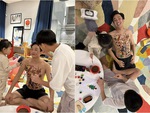 Ảnh vui sao Việt 16-12: Cường Đôla ‘xả thân’ cho con vẽ tattoo