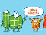 Sứ giả mùa xuân với máy khoan và cuốc xẻng