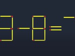 Di chuyển một que diêm để 3-8=7 thành phép tính đúng
