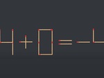 Di chuyển một que diêm để phép tính 4+0=-4 thành đúng