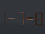 Thử tài IQ: Di chuyển một que diêm để 1-7=8 thành phép tính đúng