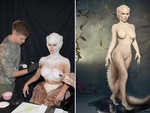 Kim Kardashian hóa trang cá sấu bạch tạng trong đêm Halloween