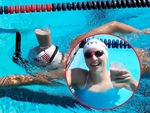 Katie Ledecky biểu diễn kỹ năng bơi với ly sữa trên đầu gây sốt