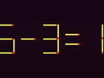 Thử tài IQ: Di chuyển hai que diêm để 5-3=1 thành phép tính đúng