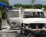 Manh mối phá án đốt xe giám đốc từ chiếc điện thoại cháy đen
