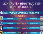 Lịch truyền hình vòng 15 Premier League