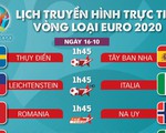 Lịch trực tiếp vòng loại Euro 2020: Chờ Tây Ban Nha giành vé