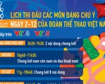 Lịch thi đấu của đoàn thể thao Việt Nam tại SEA Games 30 ngày 2-12
