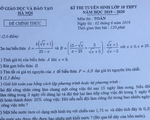 Đề toán lớp 10 tại Hà Nội: 
