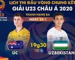 Lịch trực tiếp trận tranh hạng 3 Giải U23 châu Á 2020: Úc gặp Uzbekistan