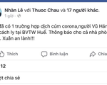 Tung tin trên Facebook ở Huế xuất hiện virus corona, bị triệu tập