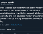 Iran trả đũa, Tổng thống Trump: 