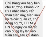 Xuất hiện tin giả về khuyến cáo dịch của chánh văn phòng Bộ Y tế