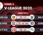Lịch trực tiếp vòng 5 V-League ngày 17-6: 