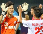 Cầu thủ U19 HAGL 1 ăn mừng sau khi thoát thua chủ nhà PVF