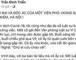 Tạm đình chỉ công tác phó viện trưởng Viện KSND quận Hoàn Kiếm bị tố moi tiền