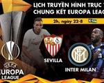 Lịch trực tiếp chung kết Europa League: Sevilla - Inter Milan