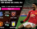Lịch trực tiếp vòng 17 Premier League: Man United tạm bắt kịp Liverpool?