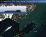 Ảnh vệ tinh: Tàu ngầm hạt nhân Trung Quốc nổi lên ở eo biển Đài Loan