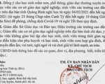 Quảng Bình cho học sinh nghỉ Tết sớm, không giao bài tập về nhà