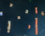 Closeup of Chinese ship formation at Ba Dau Stone