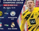 Lịch trực tiếp tứ kết lượt về Champions League: Dortmund - Man City, Liverpool - Real Madrid