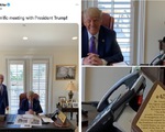 Bàn phòng làm việc mới của ông Trump giống bàn tổng thống Mỹ ở Phòng Bầu dục