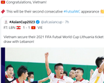 FIFA chúc mừng futsal Việt Nam lần thứ hai góp mặt ở World Cup
