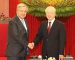 Gặp Tổng bí thư và Chủ tịch nước, Tổng thư ký Liên Hiệp Quốc bày tỏ sự ngưỡng mộ Việt Nam