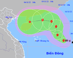 Tâm bão số 7 trên vùng biển phía đông khu vực Bắc Biển Đông