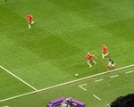 Tình huống Mbappe bứt tốc khiến các hậu vệ Morocco chạy 