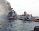 Hình ảnh được cho là soái hạm Moskva của Nga trước khi chìm