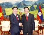 Chủ tịch Quốc hội Vương Đình Huệ gặp Tổng bí thư, Chủ tịch nước Lào