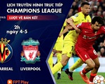 Lịch trực tiếp bán kết lượt về Champions League: Villarreal - Liverpool