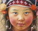 Lạ lẫm mắt trẻ vùng cao trong tranh Lê Thế Anh