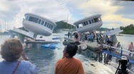 Video: Nhà nổi 'triệu đô' bất ngờ nghiêng, chìm xuống nước trong lễ ra mắt