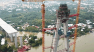 Video: Flycam cận cảnh thi công đốt cao nhất trụ chính công trình cầu Mỹ Thuận 2