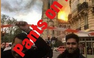 Thực hư ảnh người đàn ông Hồi giáo cười trước nhà thờ Đức Bà Paris cháy