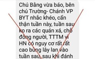 Xuất hiện tin giả về khuyến cáo dịch của chánh văn phòng Bộ Y tế