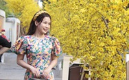 Lễ hội Tết Việt chưa bắt đầu, nhiều bạn gái đã xúng xính váy áo với đường mai