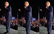 Những khoảnh khắc nhún nhảy vui vẻ của ông Trump trước đám đông