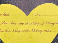 Ảnh vui 21-11: Học sinh lớp 5 chúc thầy cô 